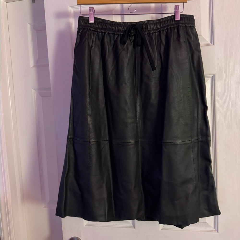 Madewell Black Leather Skirt